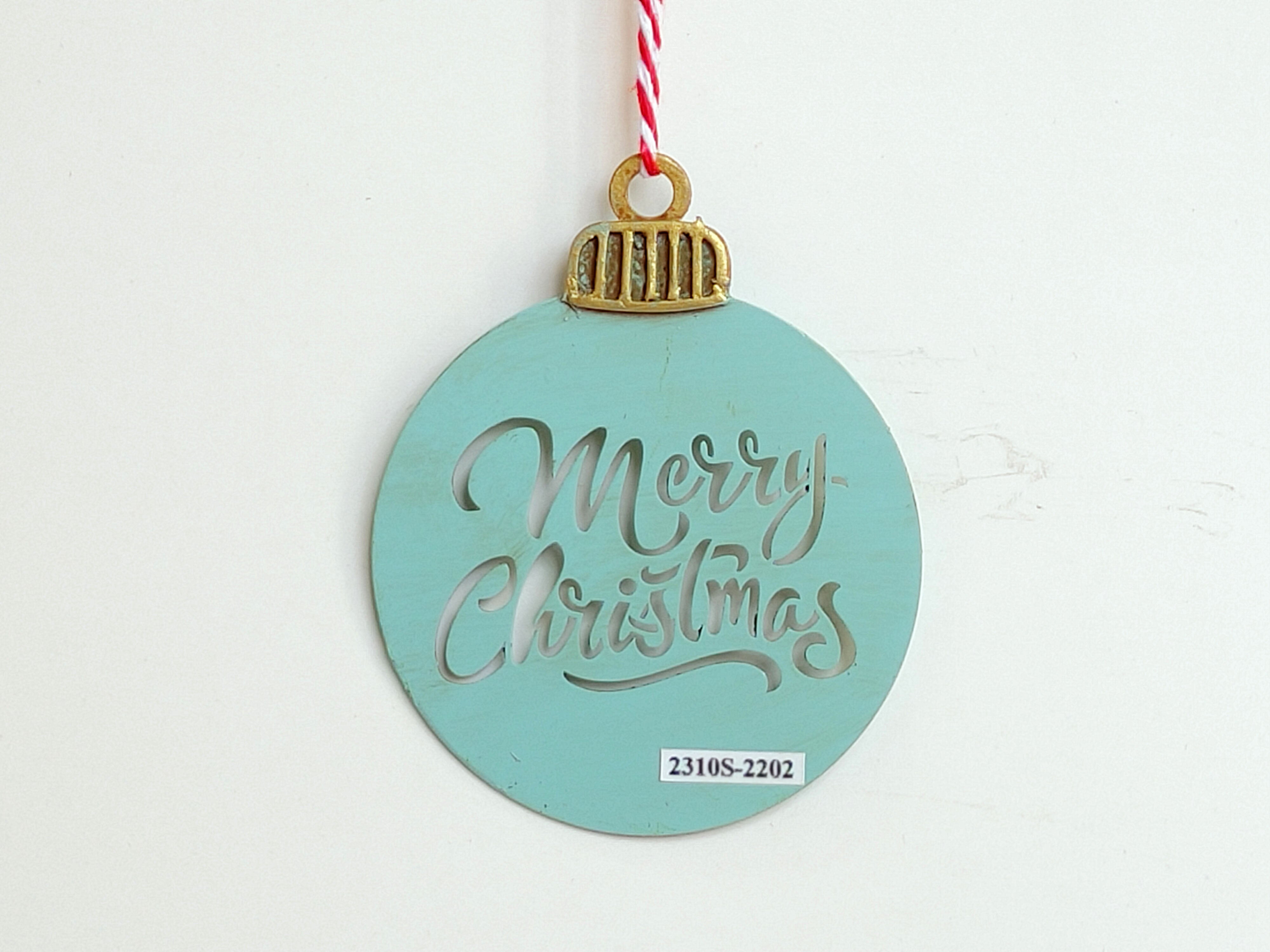 Vintage Metal Bauble Christmas Tree Ornament Blue